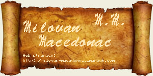 Milovan Macedonac vizit kartica